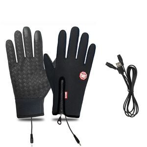 HTUTWOO -  USB Heated Gloves, Waterproof Touch Screen Black